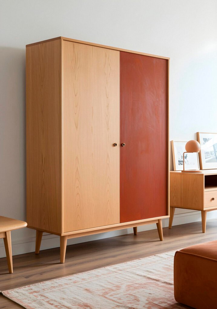 armoire en bois moderne du milieu du siecle